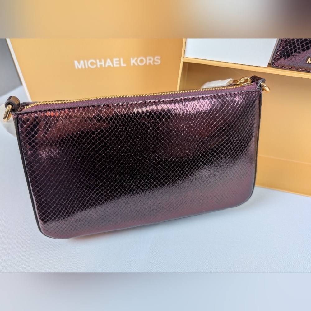 Michael Kors Oxblood Rouge Sombre Crossbody Tote and Wallet Box Set - Picture 10 of 16